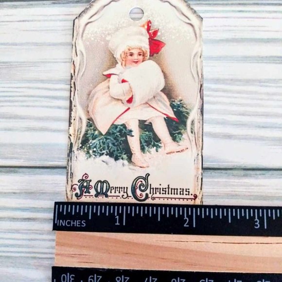 12 Pc Set! Large Victorian Christmas Gift Tags - Picture 3 of 6